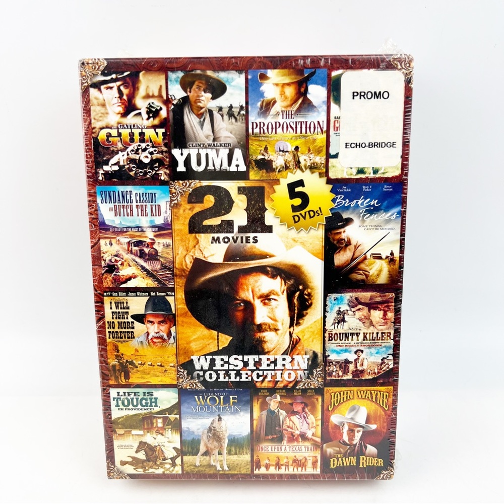 NEW Western Collection 21 Movies 5 DVDs Selleck Elliot Sealed